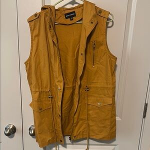 Zenana Outfitters Tan Utility Vest with Adjustable Fit